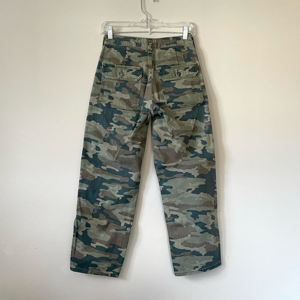 Free People NWOT Remy Camo High Waisted Wide Leg Cropeped Jeans Size 25 - Picture 6 of 10